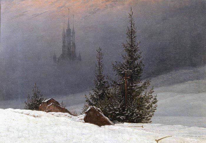 Caspar David Friedrich Winter Landscape with Church Spain oil painting art